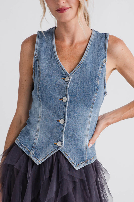 Risen VNeck Button Down Vest