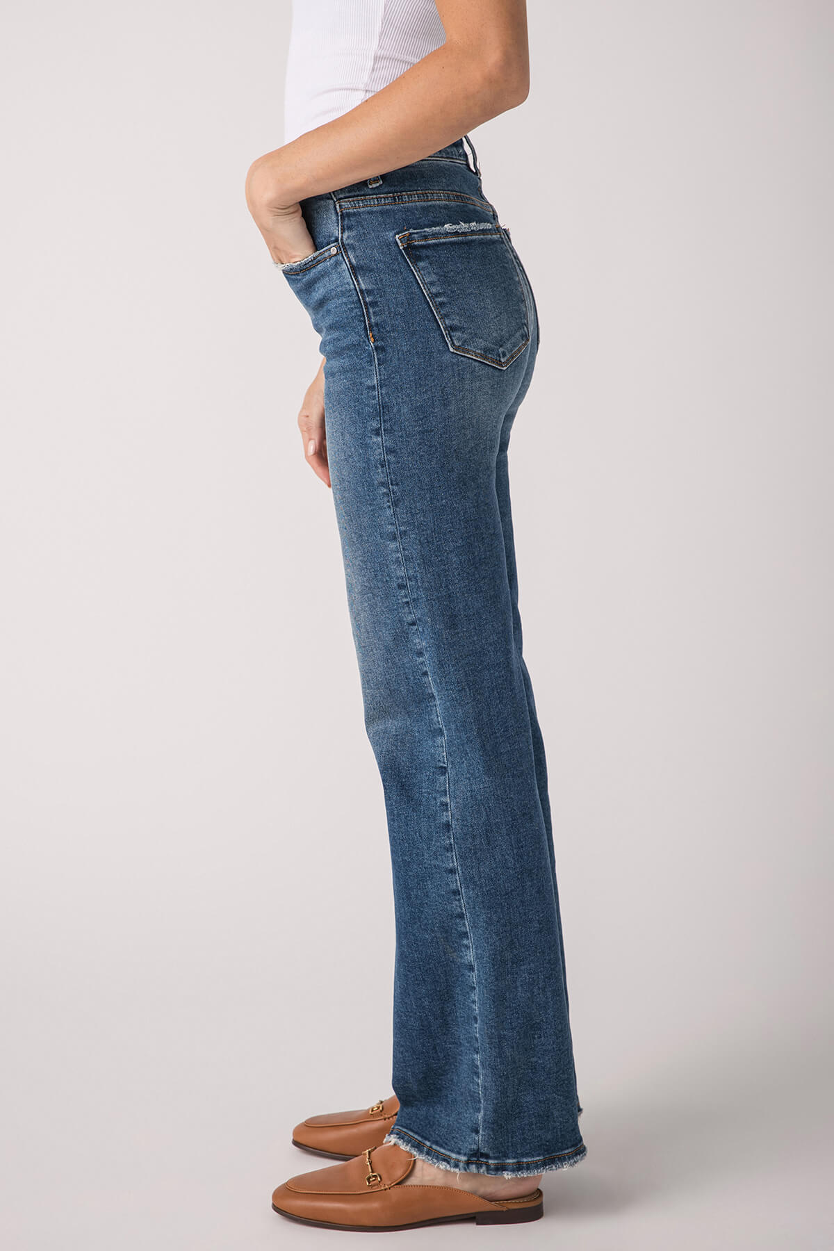 Risen Mila High Rise Full Length Straight Leg Jeans