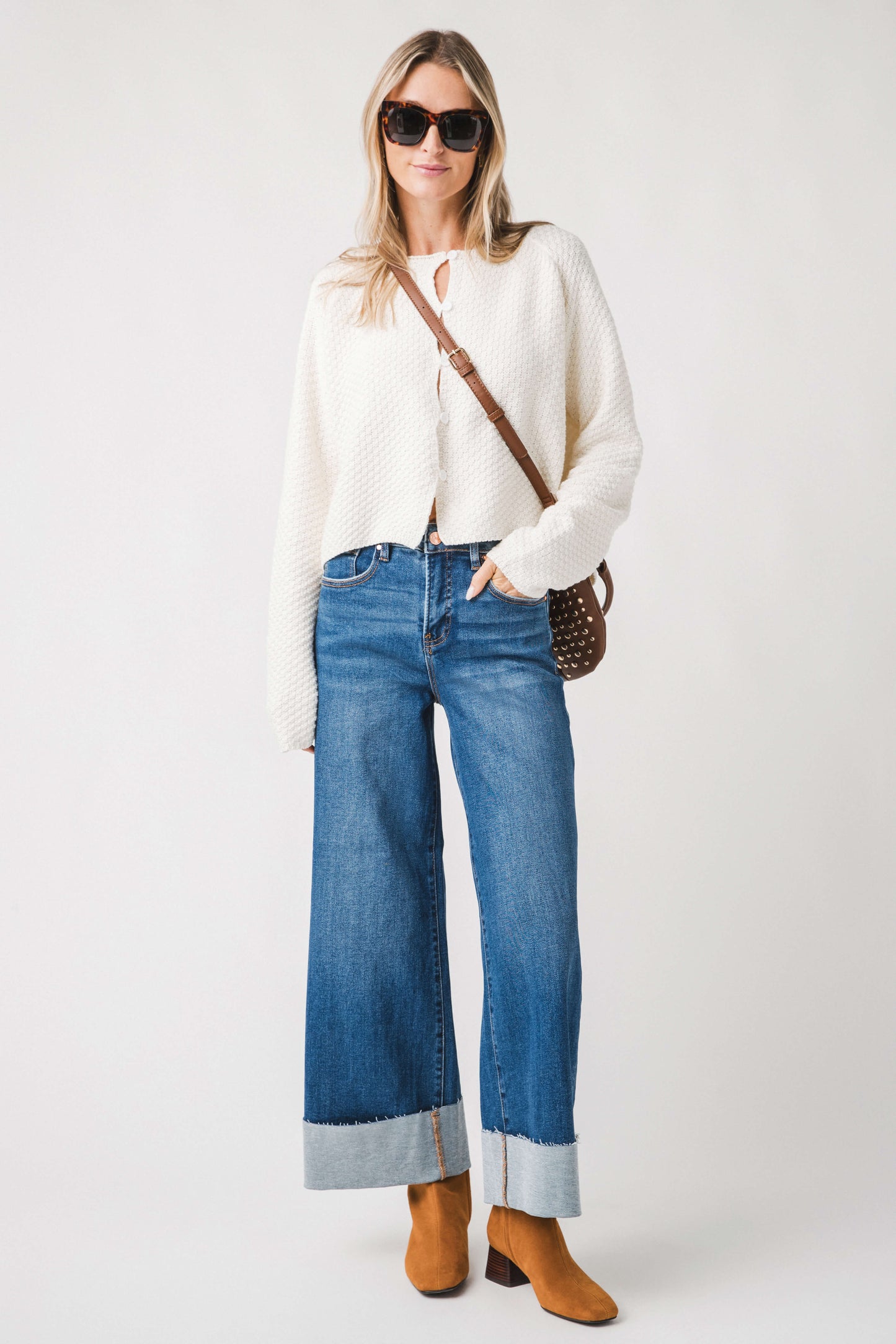 Risen Willow Ultra Wideleg Cuffed Jeans