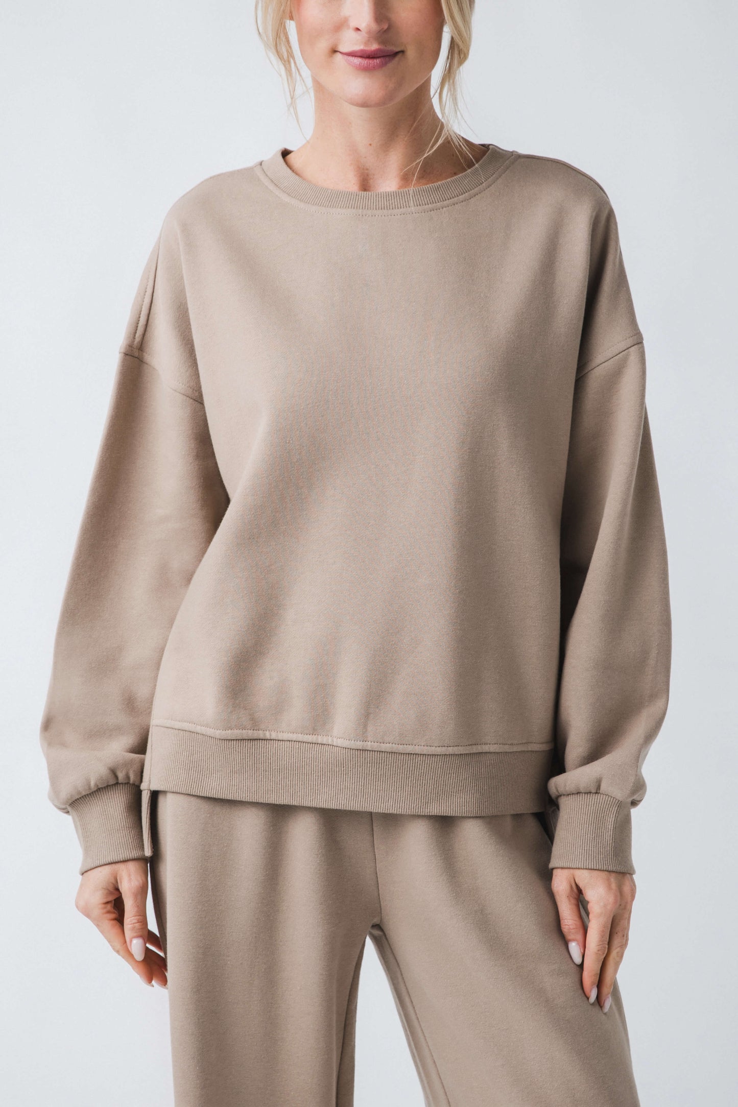 Risen Oversized Step Hem Crewneck Sweatshirt